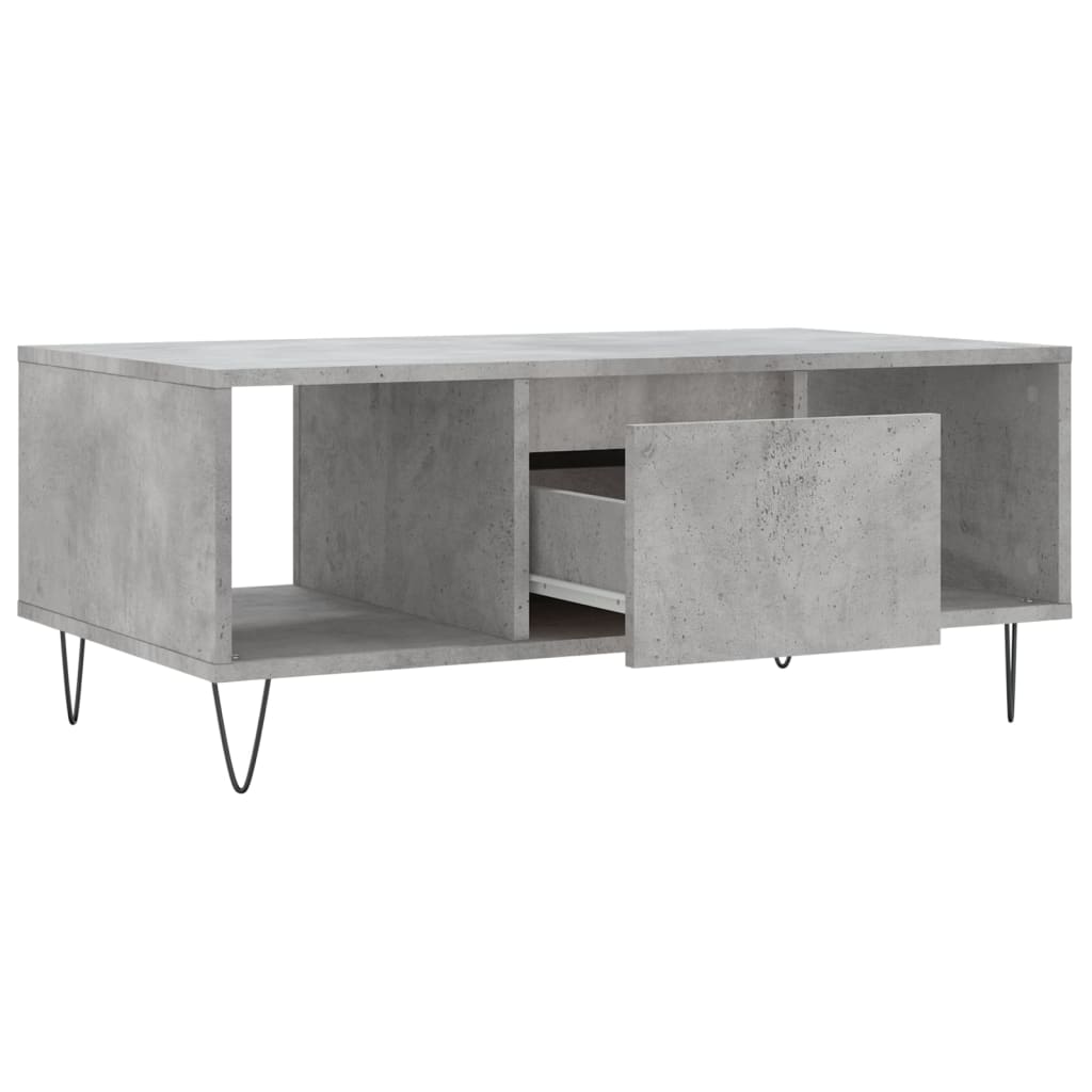 Coffee table, concrete gray, 90x50x36.5 cm, composite wood