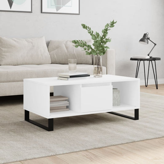 Coffee table, white, 90x50x36.5 cm, processed wood