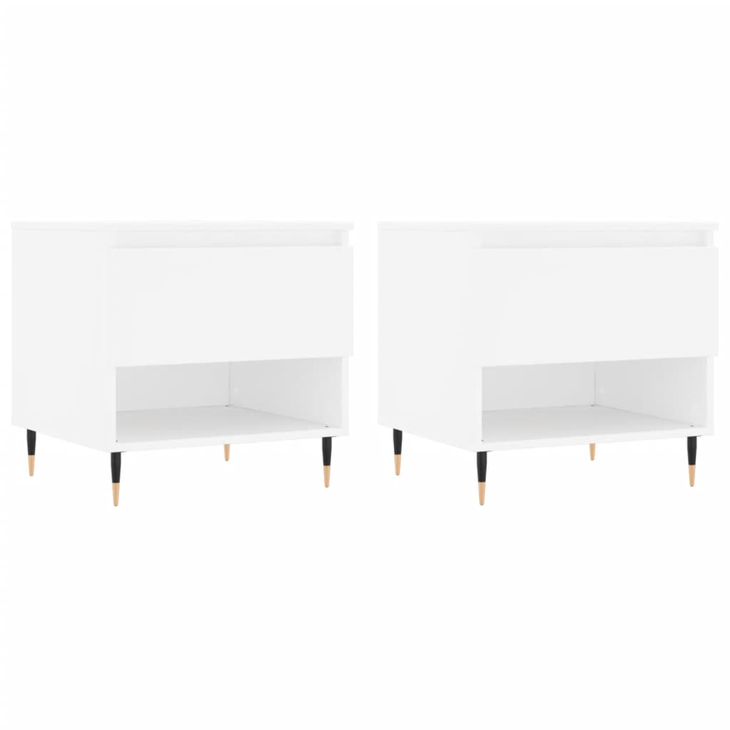 Coffee tables, 2 pcs., white, 50x46x50 cm, composite wood