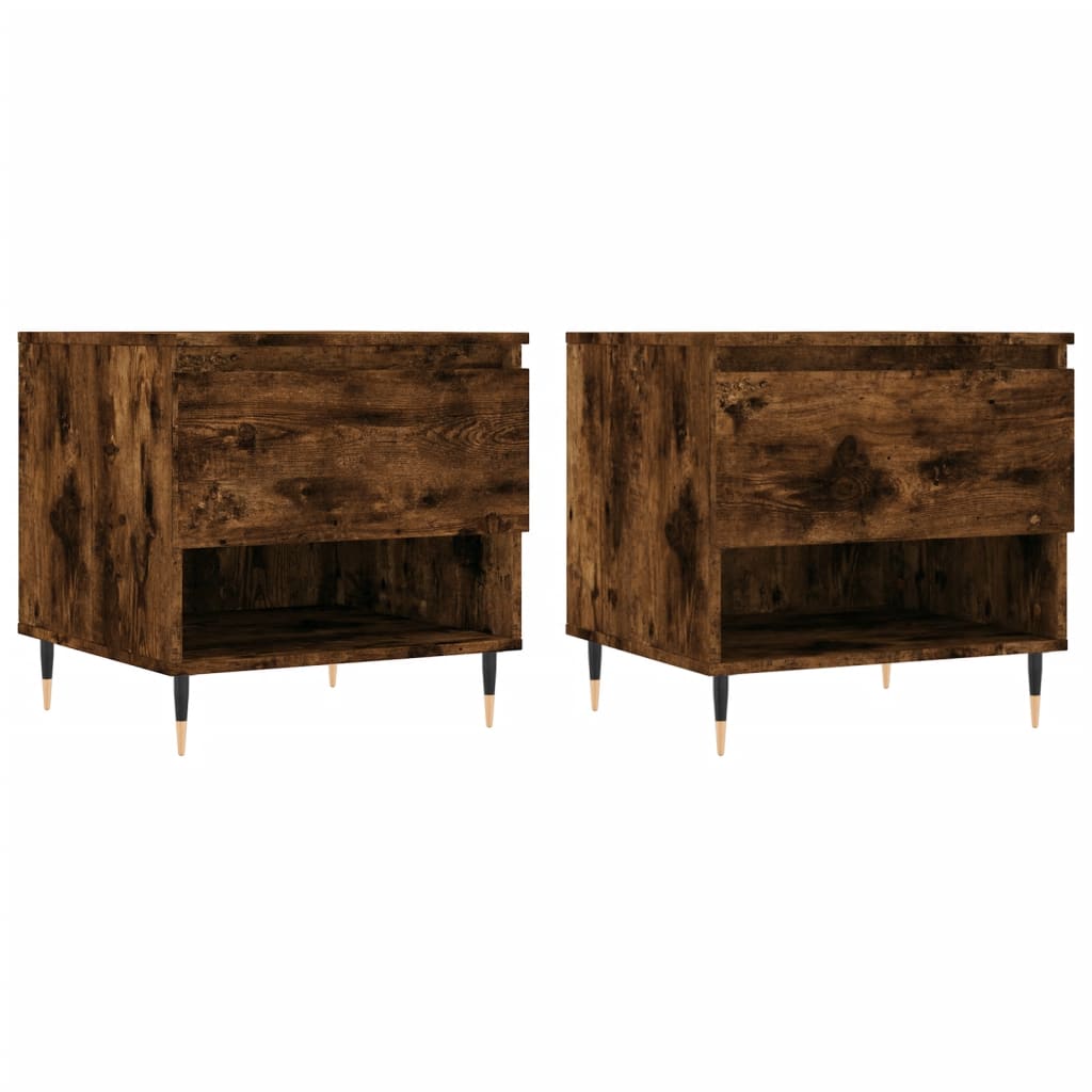 Coffee tables 2 pcs. smoky oak 50x46x50 cm composite wood