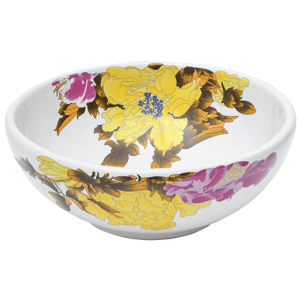 Countertop washbasin, multicolor, round, Φ41x14 cm, ceramic