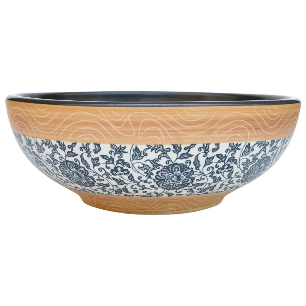 Countertop washbasin, multicolor, round, Φ41x14 cm, ceramic