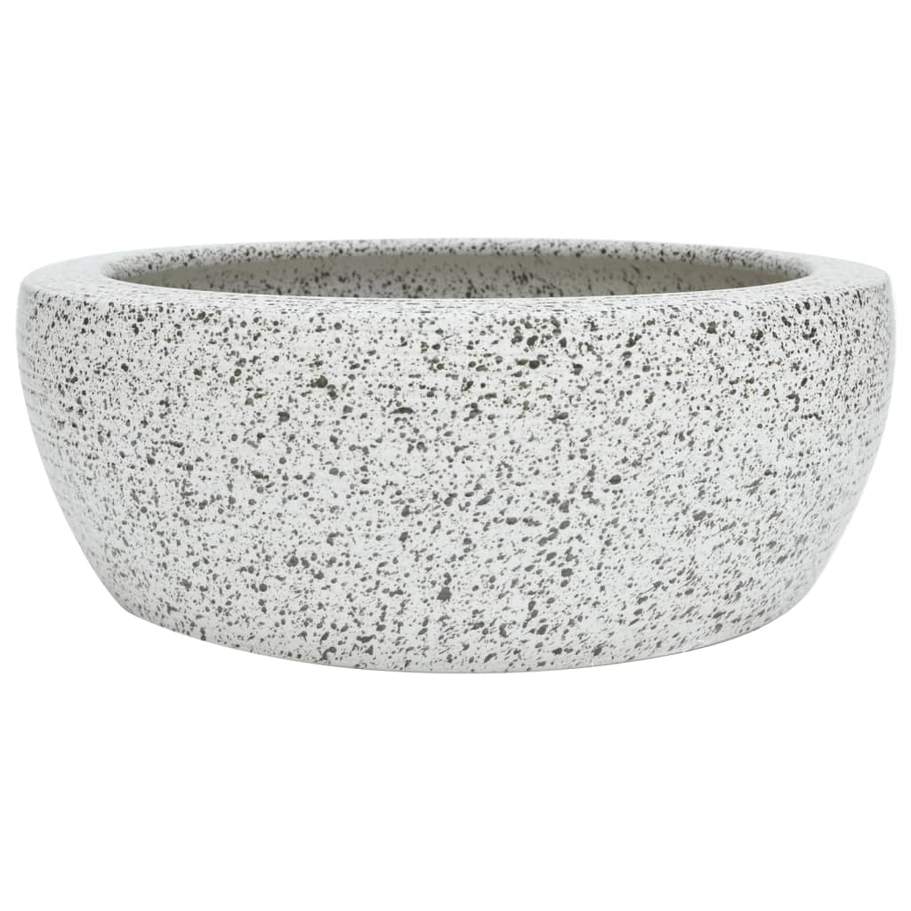 Countertop washbasin, gray, round, Φ41x14 cm, ceramic