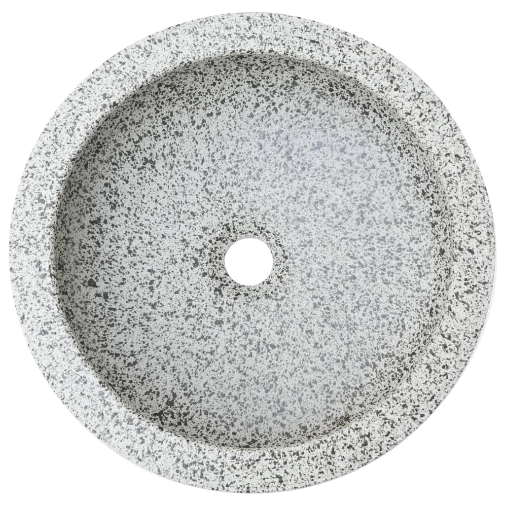 Countertop washbasin, gray, round, Φ41x14 cm, ceramic