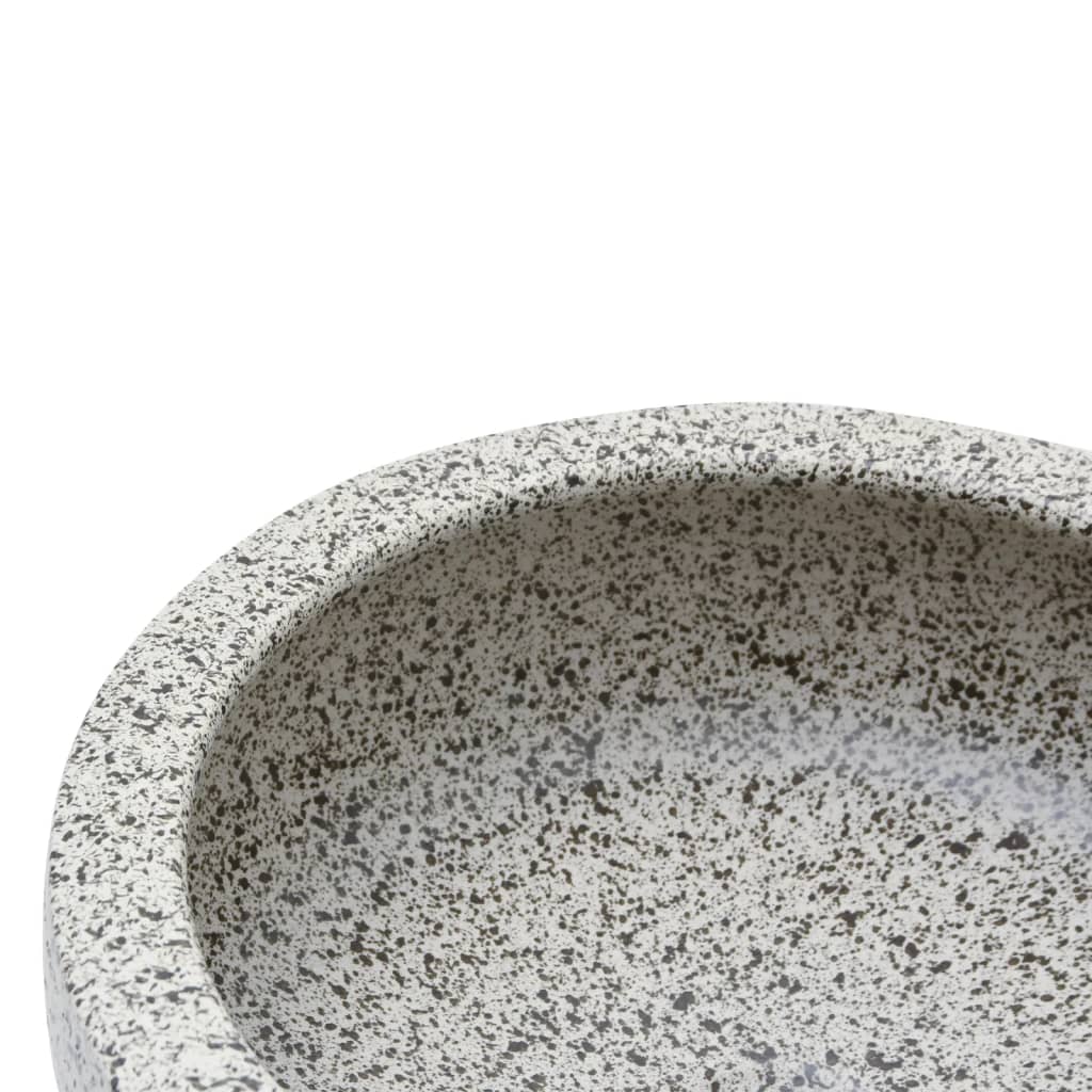 Countertop washbasin, gray, round, Φ41x14 cm, ceramic