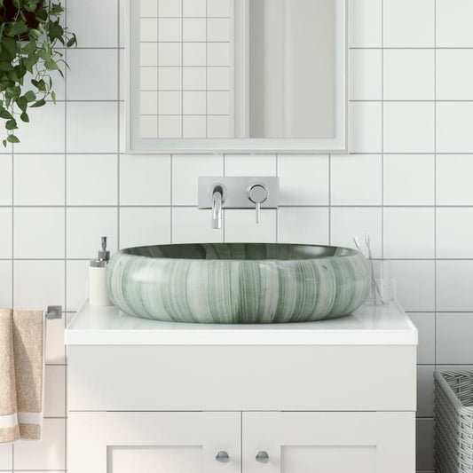 Countertop washbasin, green, 59x40x15 cm, ceramic, oval