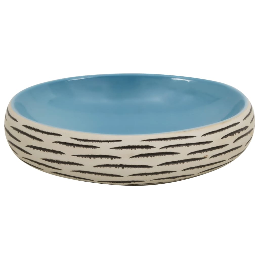 Countertop washbasin, multicolor, 59x40x15 cm, ceramic, oval