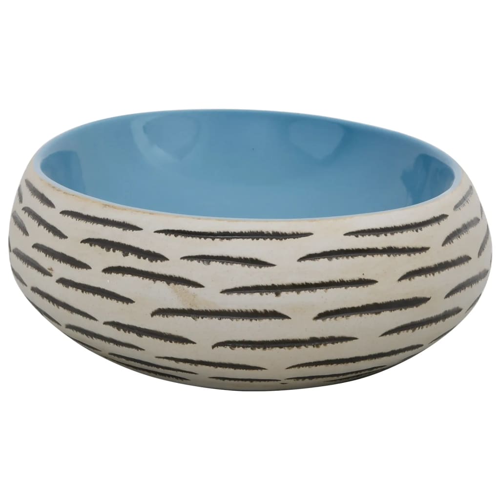 Countertop washbasin, multicolor, 59x40x15 cm, ceramic, oval