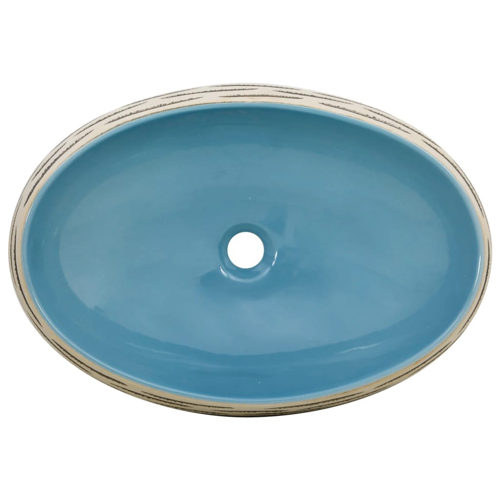 Countertop washbasin, multicolor, 59x40x15 cm, ceramic, oval