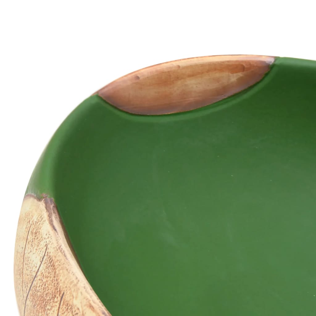 Countertop washbasin, green and brown, 59x40x15 cm, ceramic, oval