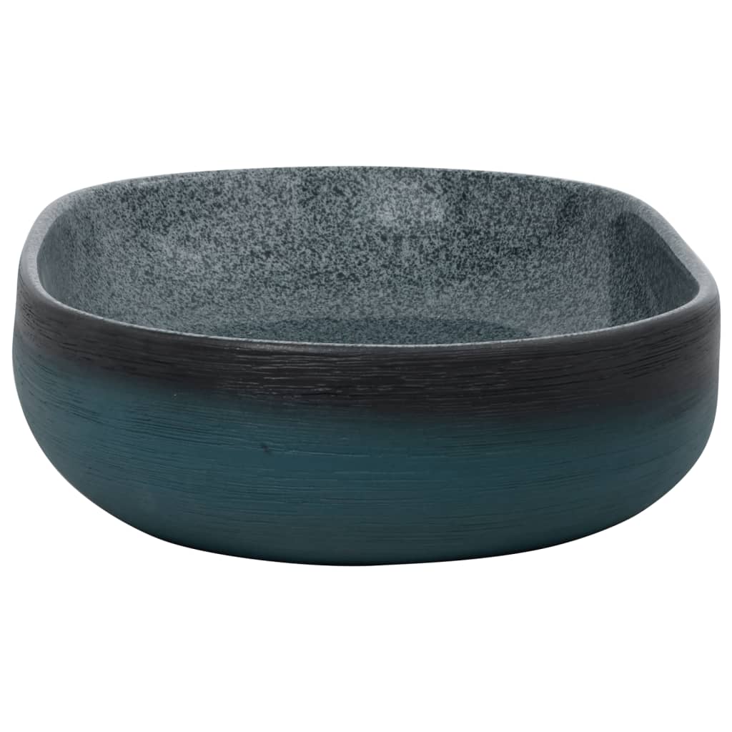 Countertop washbasin, turquoise, 59x40x14 cm, ceramic, oval