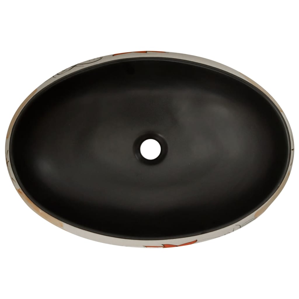 Countertop washbasin, multicolor, 59x40x15 cm, ceramic, oval