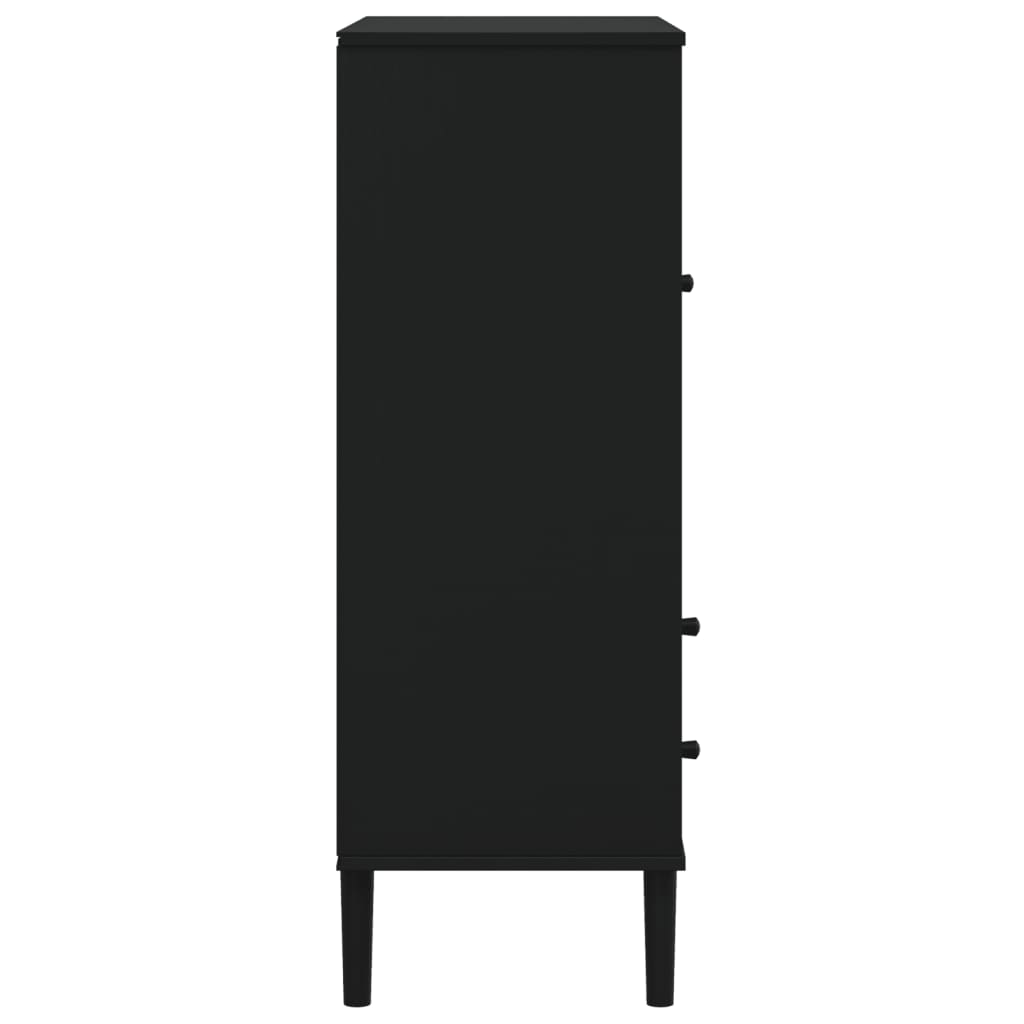 SENJA high cabinet, black rattan look, 90x40x112cm