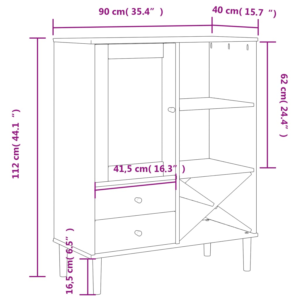 SENJA high cabinet, black rattan look, 90x40x112cm