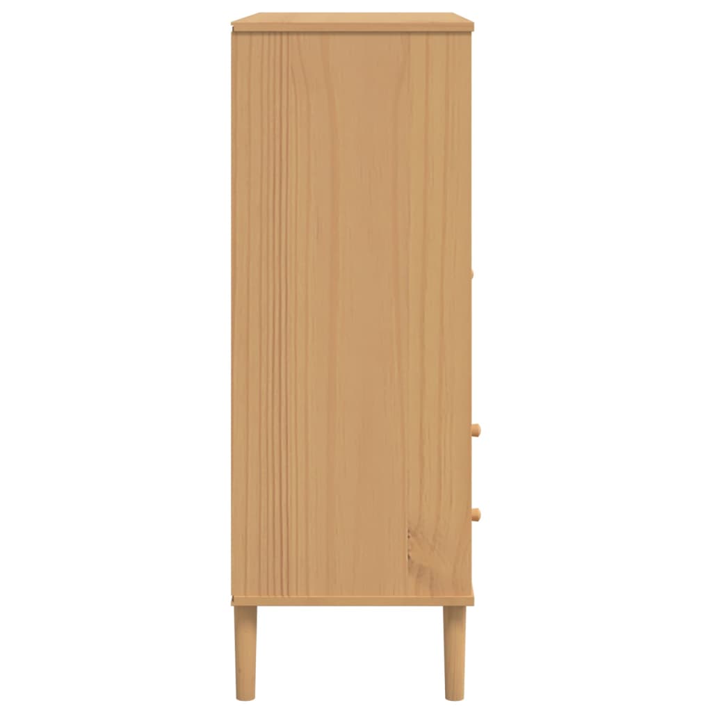 SENJA tall cabinet, brown rattan look, 90x40x112cm