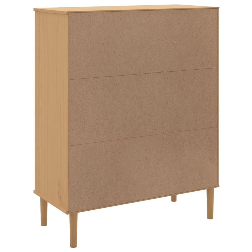 SENJA tall cabinet, brown rattan look, 90x40x112cm