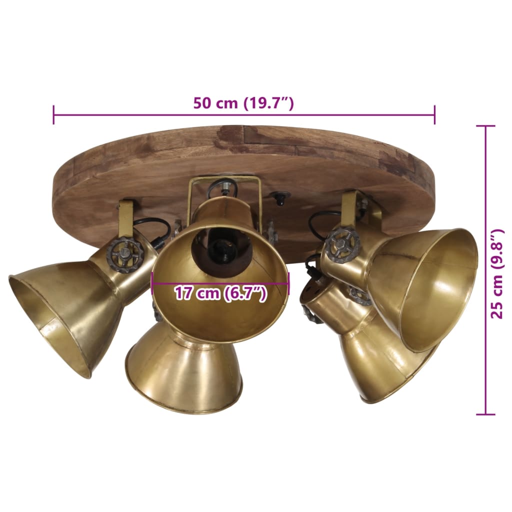 Ceiling lamp 25 W, antique brass, 50x50x25 cm, E27