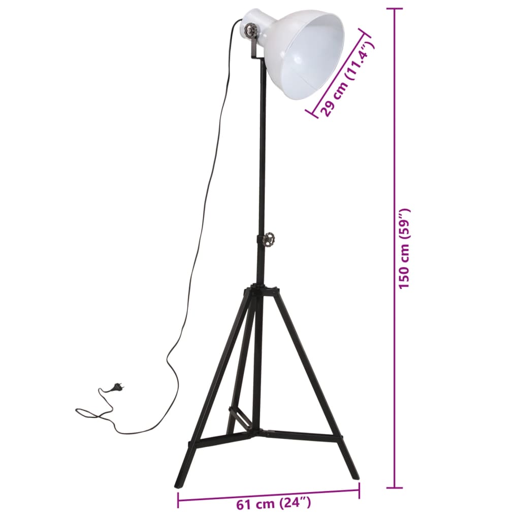 Floor lamp, white, 61x61x90/150, 25 W, E27