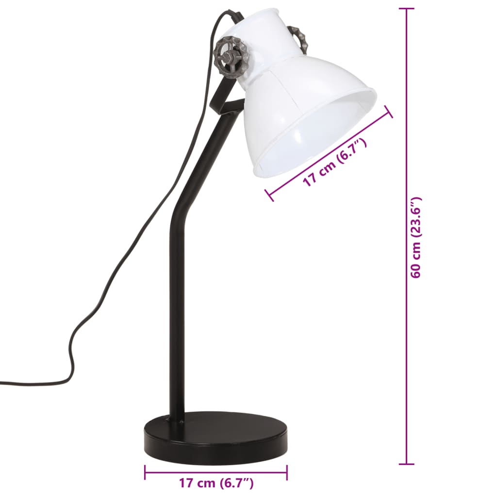 Desk lamp 25 W, white, 17x17x60 cm, E27