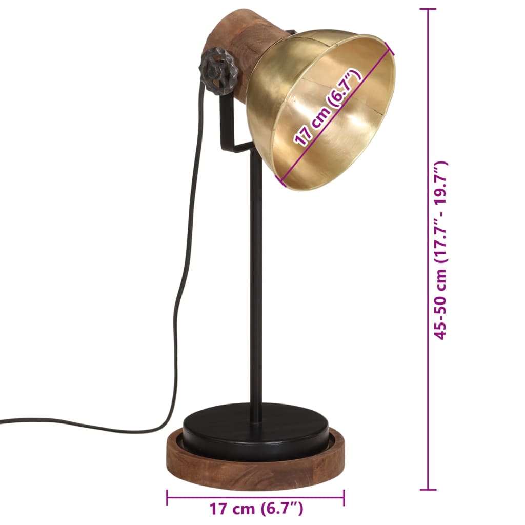 Desk lamp 25 W, antique brass, 17x17x50 cm, E27