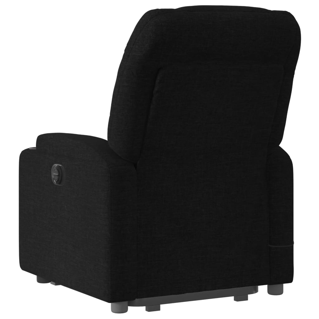 Electric reclining massage chair with lift, black, textile