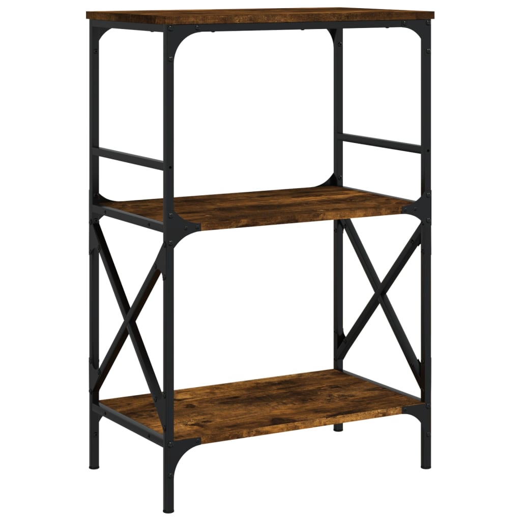 3-tier bookcase smoked oak 59x35x90.5cm processed wood