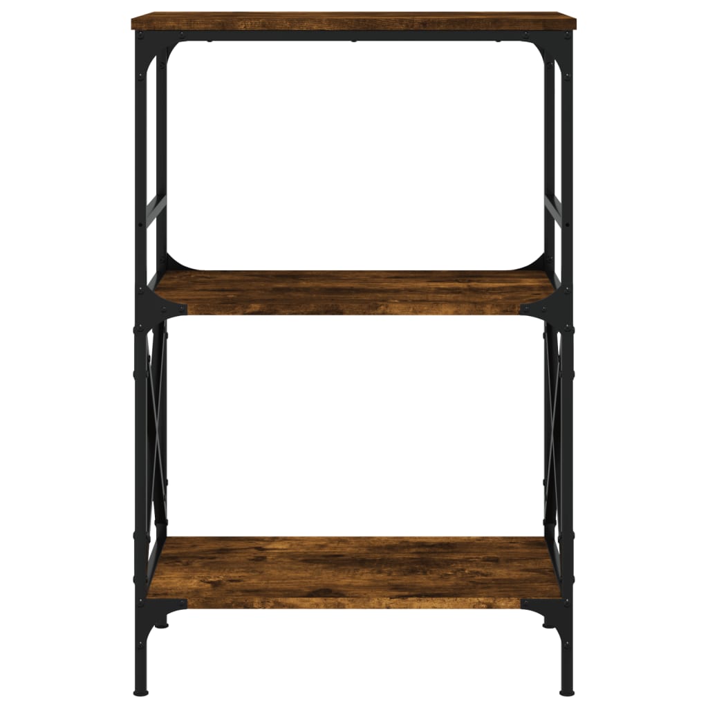 3-tier bookcase smoked oak 59x35x90.5cm processed wood