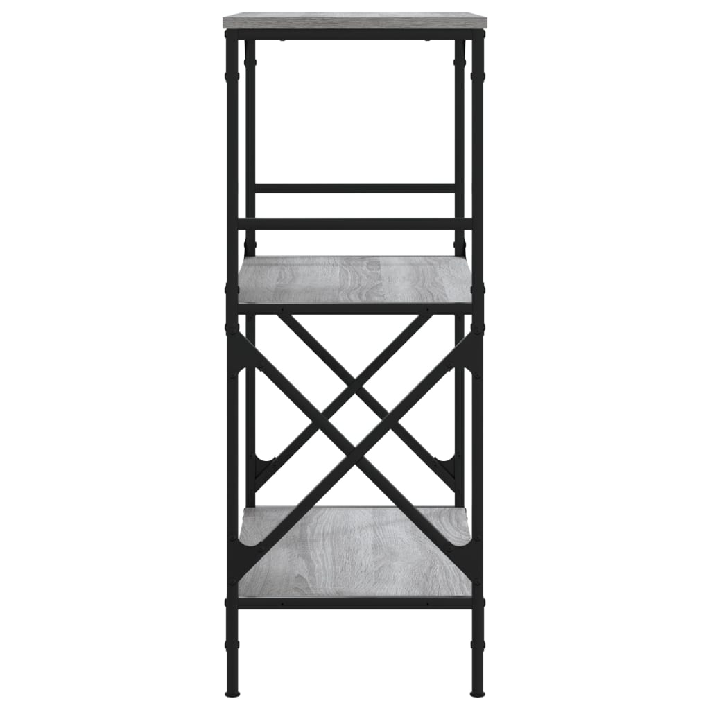 3-tier bookcase, sonoma gray, 59x35x90.5 cm, processed wood