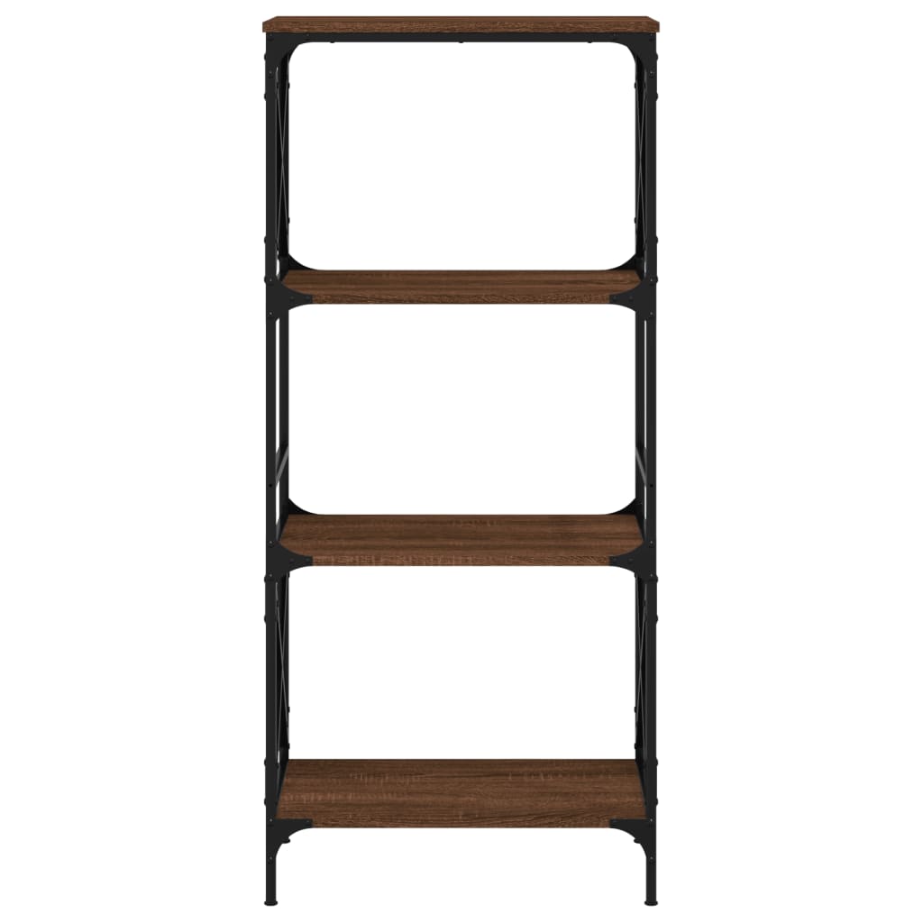 4-tier bookcase, brown oak 59x35x132 cm, processed wood