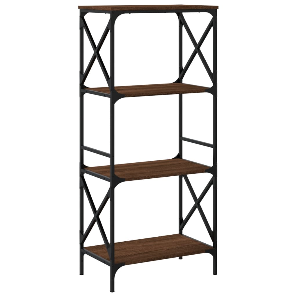 4-tier bookcase, brown oak 59x35x132 cm, processed wood