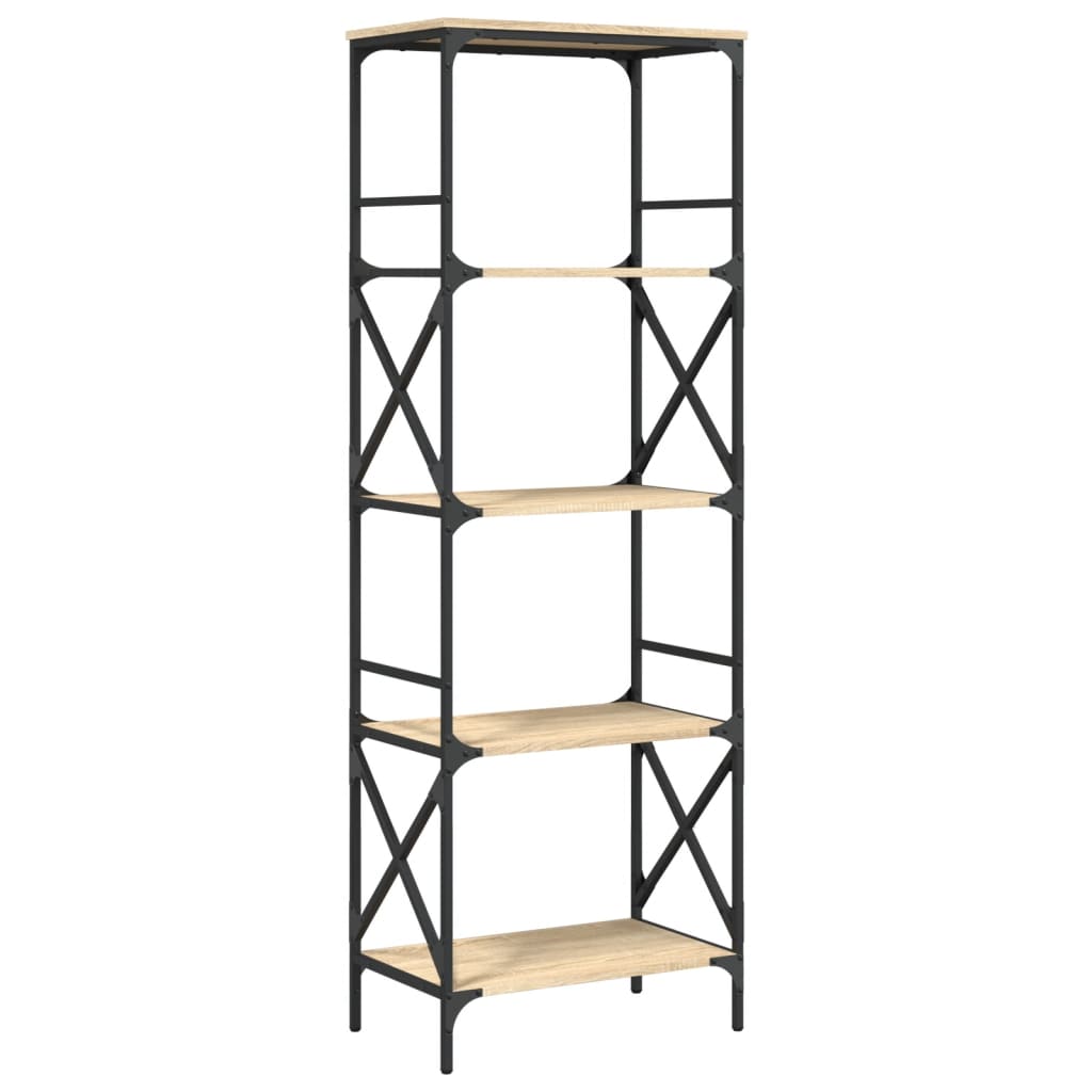 5-tier bookcase sonoma oak 59x35x171 cm processed wood