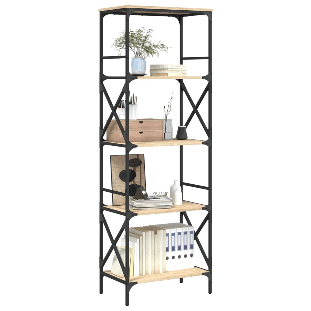 5-tier bookcase sonoma oak 59x35x171 cm processed wood