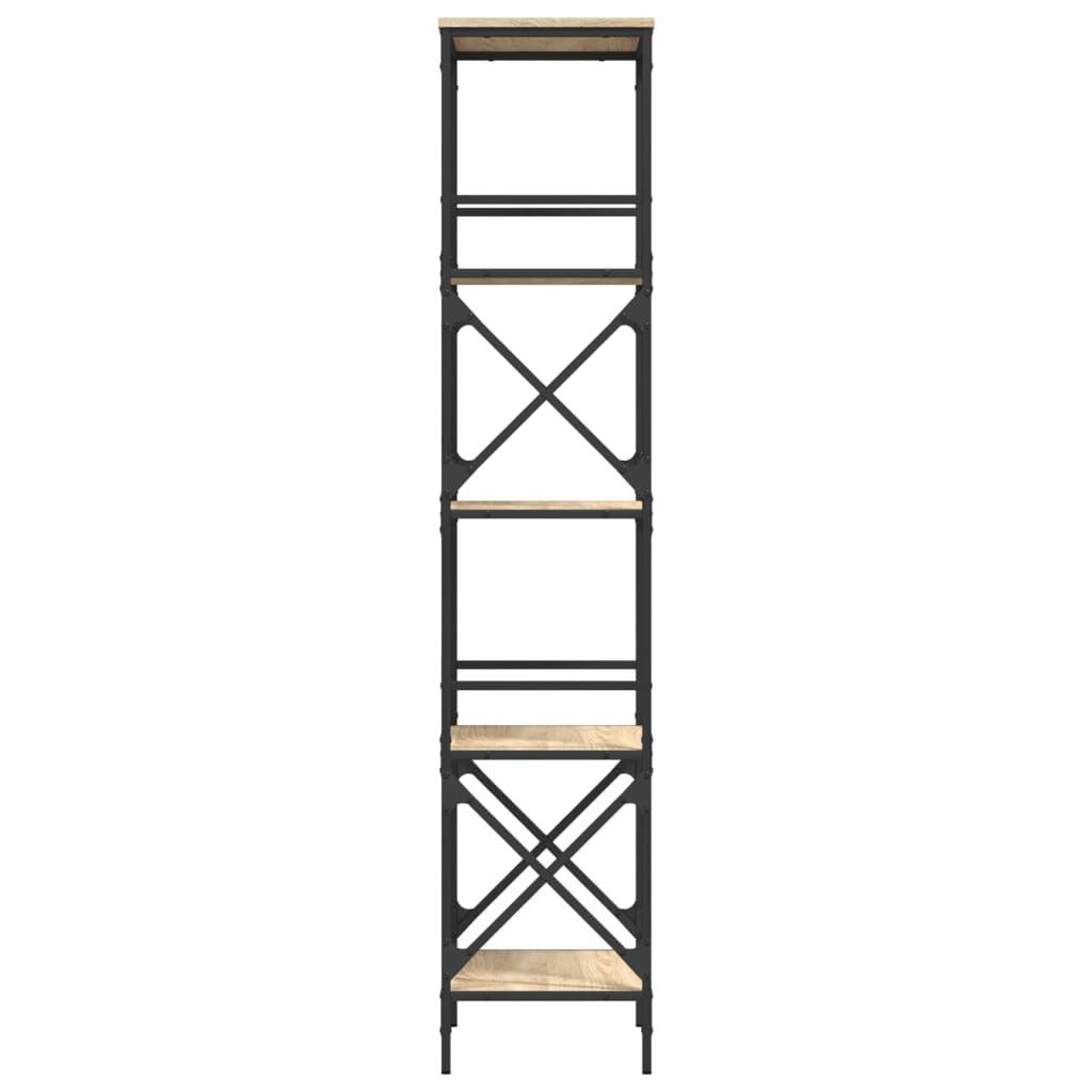 5-tier bookcase sonoma oak 59x35x171 cm processed wood