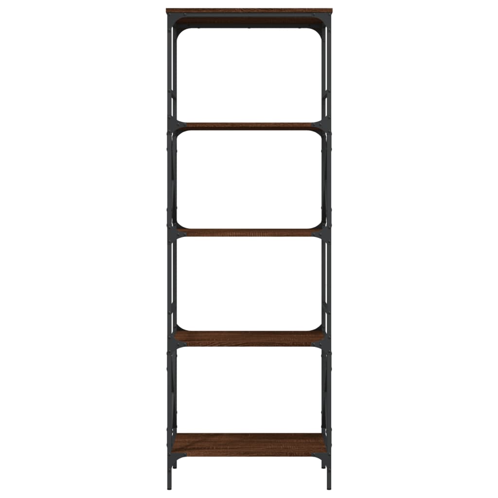 5-tier bookcase, brown oak, 59x35x171cm, processed wood