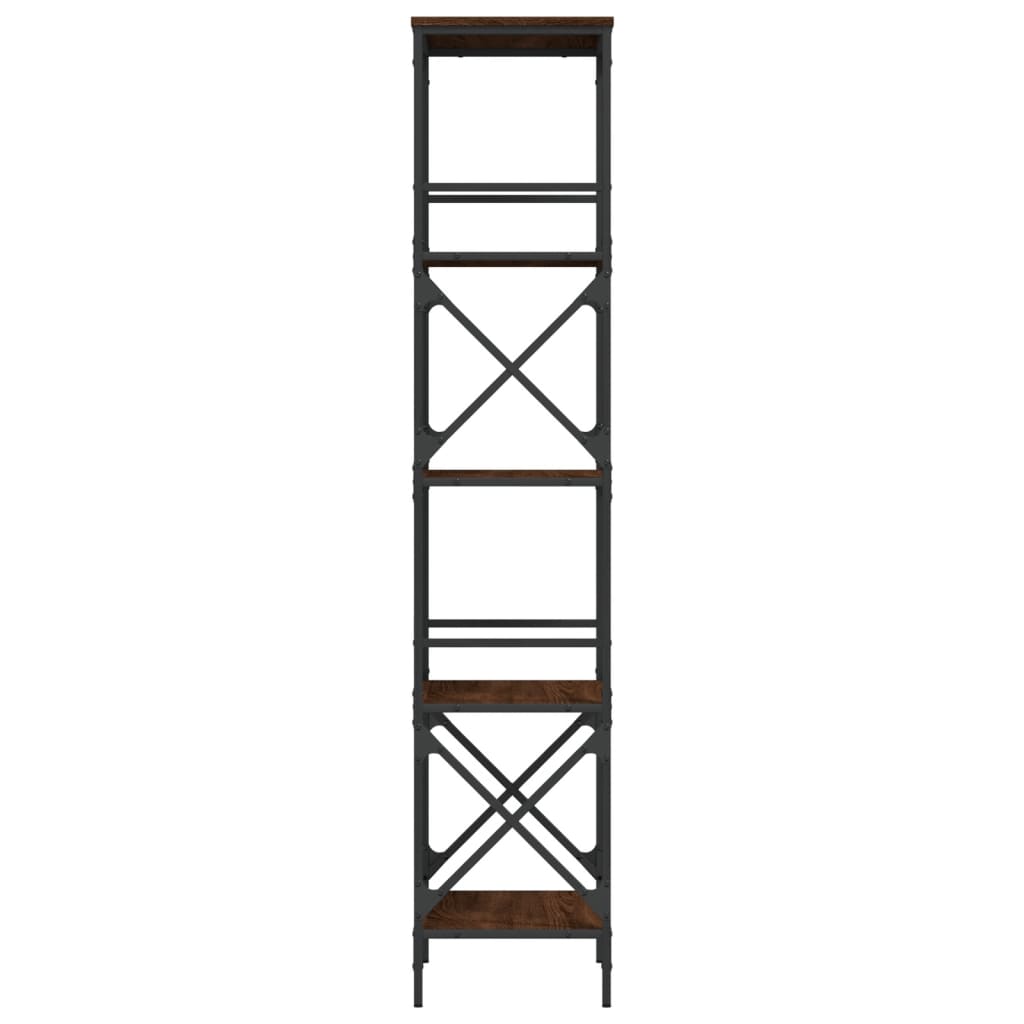 5-tier bookcase, brown oak, 59x35x171cm, processed wood