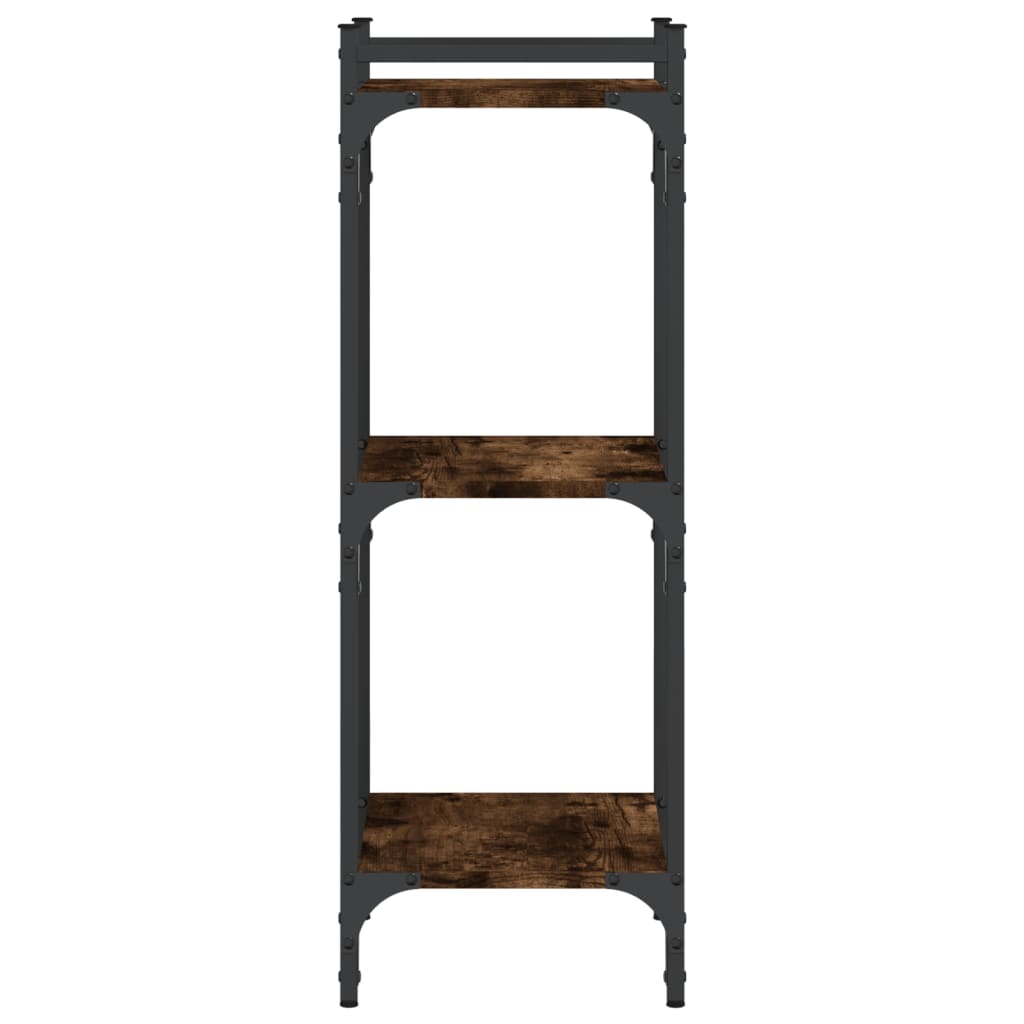 3-tier bookcase smoked oak 40x30x86 cm, processed wood