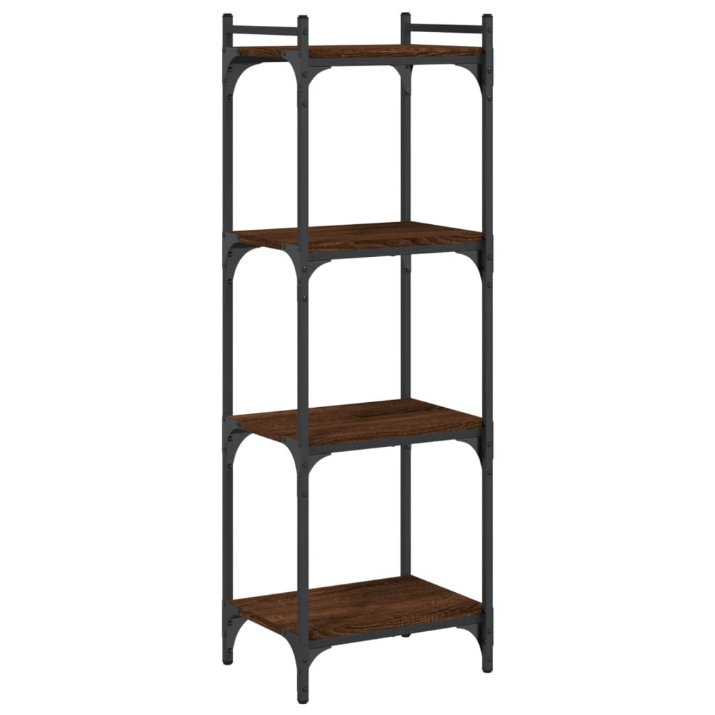 4-tier bookcase, brown oak 40x30x120 cm, processed wood