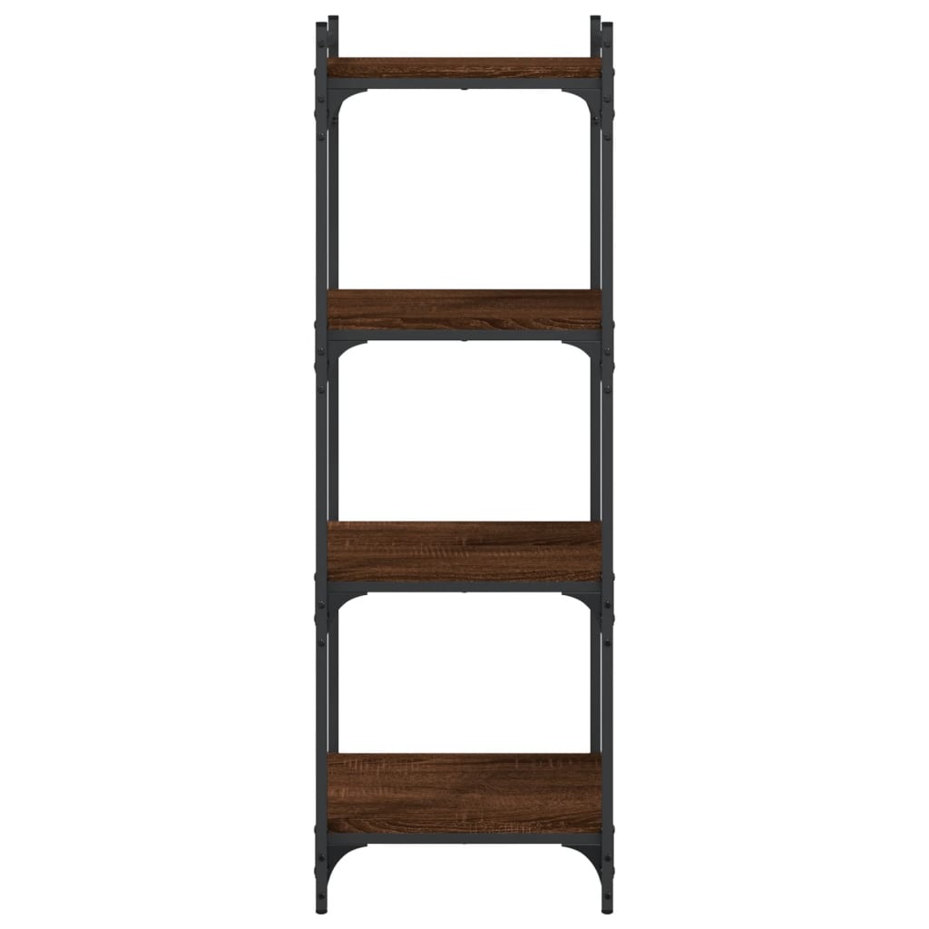 4-tier bookcase, brown oak 40x30x120 cm, processed wood