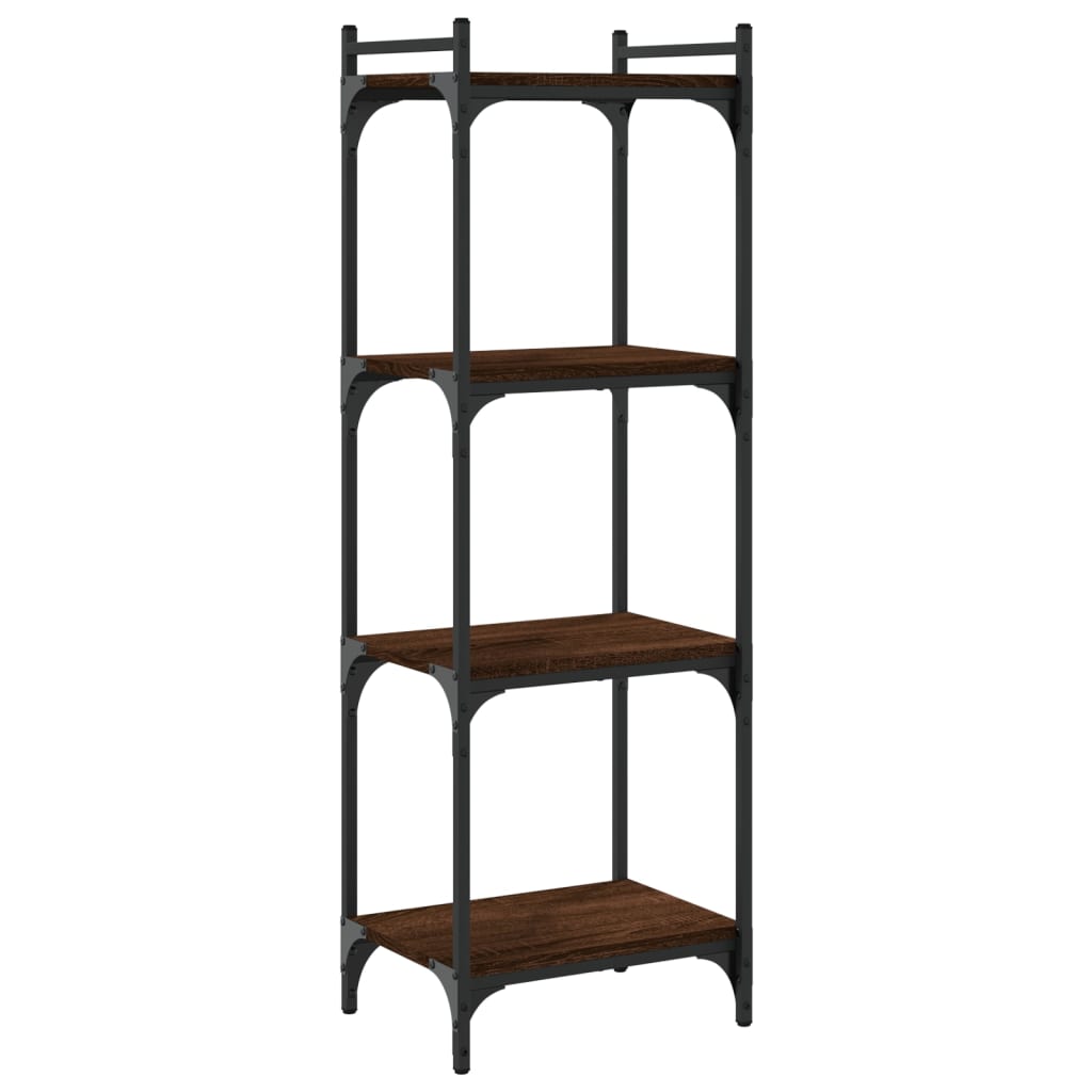 4-tier bookcase, brown oak 40x30x120 cm, processed wood