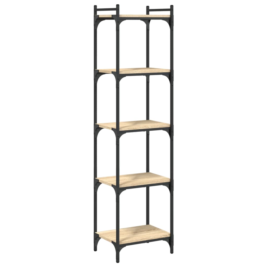 5-tier bookcase sonoma oak 40x30x154 cm processed wood