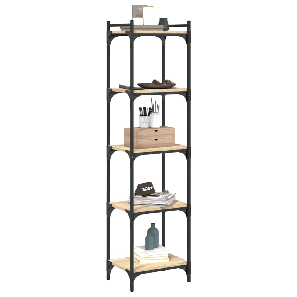 5-tier bookcase sonoma oak 40x30x154 cm processed wood