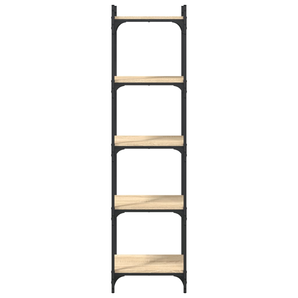 5-tier bookcase sonoma oak 40x30x154 cm processed wood