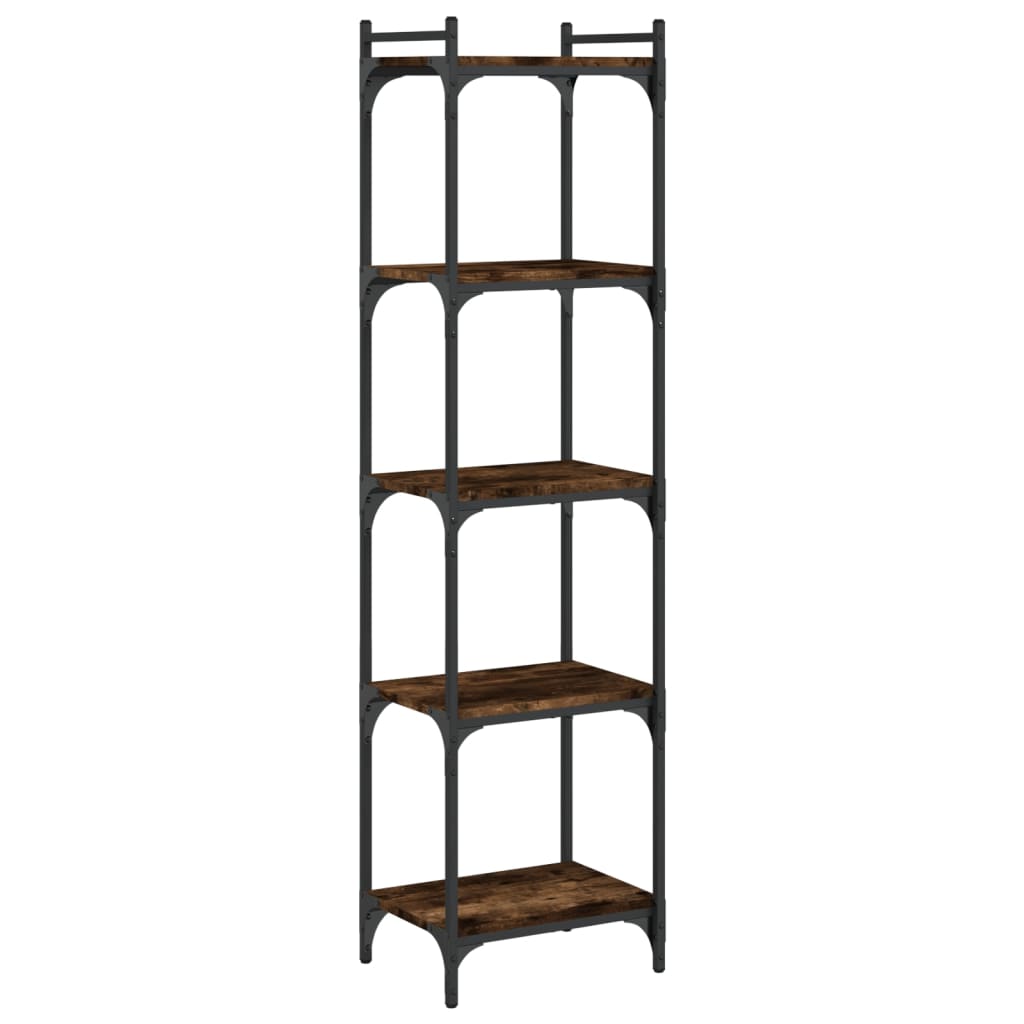 5-tier bookcase smoked oak 40x30x154 cm processed wood