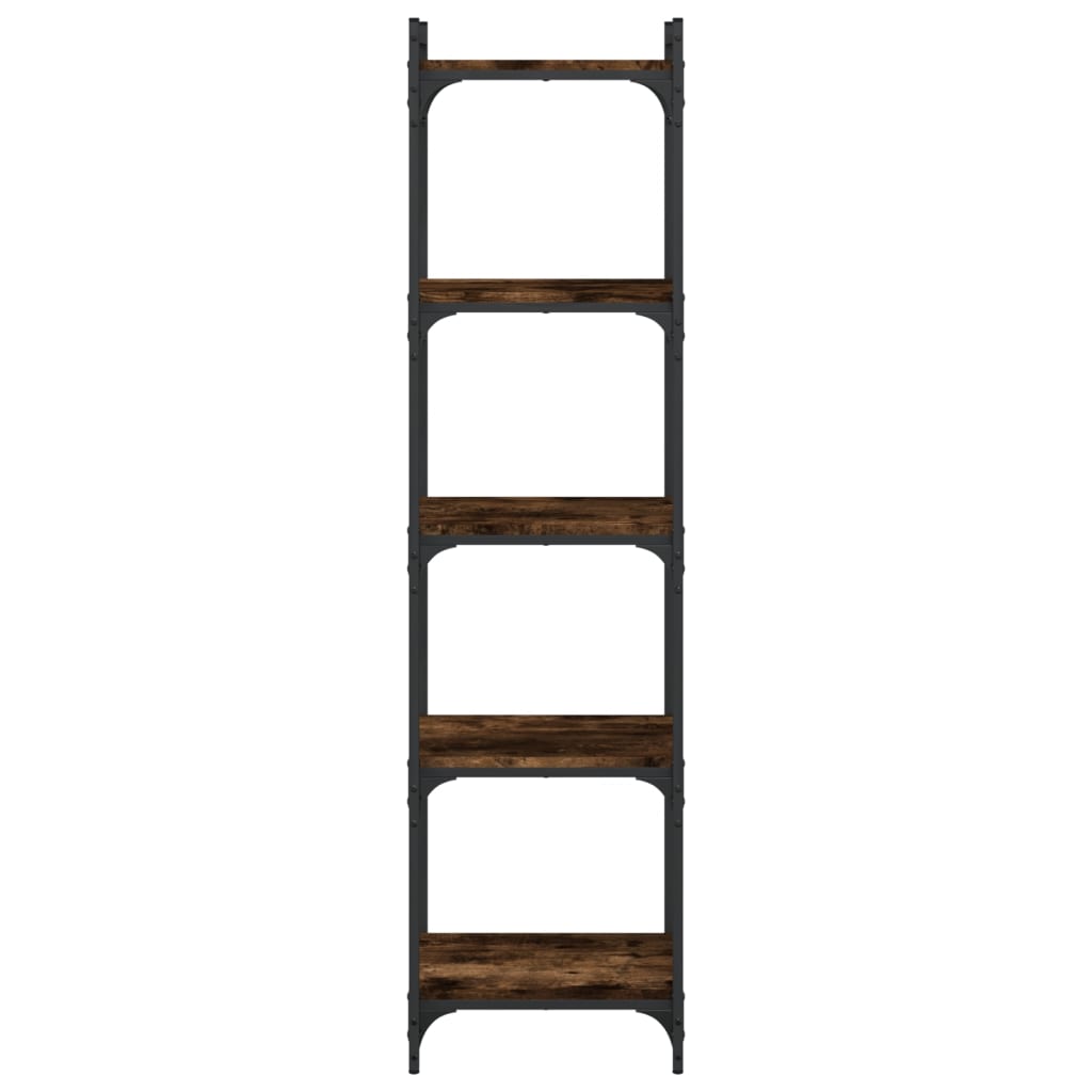 5-tier bookcase smoked oak 40x30x154 cm processed wood