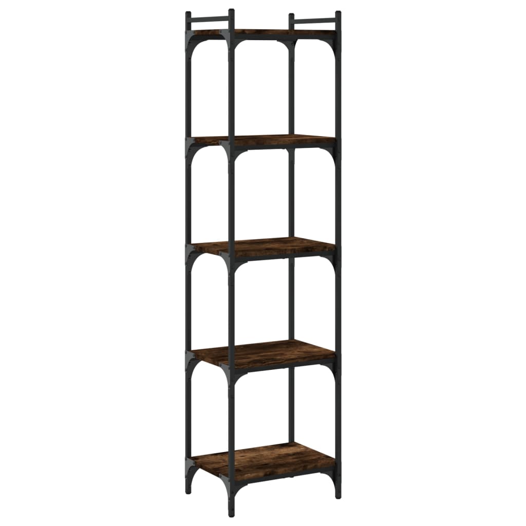 5-tier bookcase smoked oak 40x30x154 cm processed wood