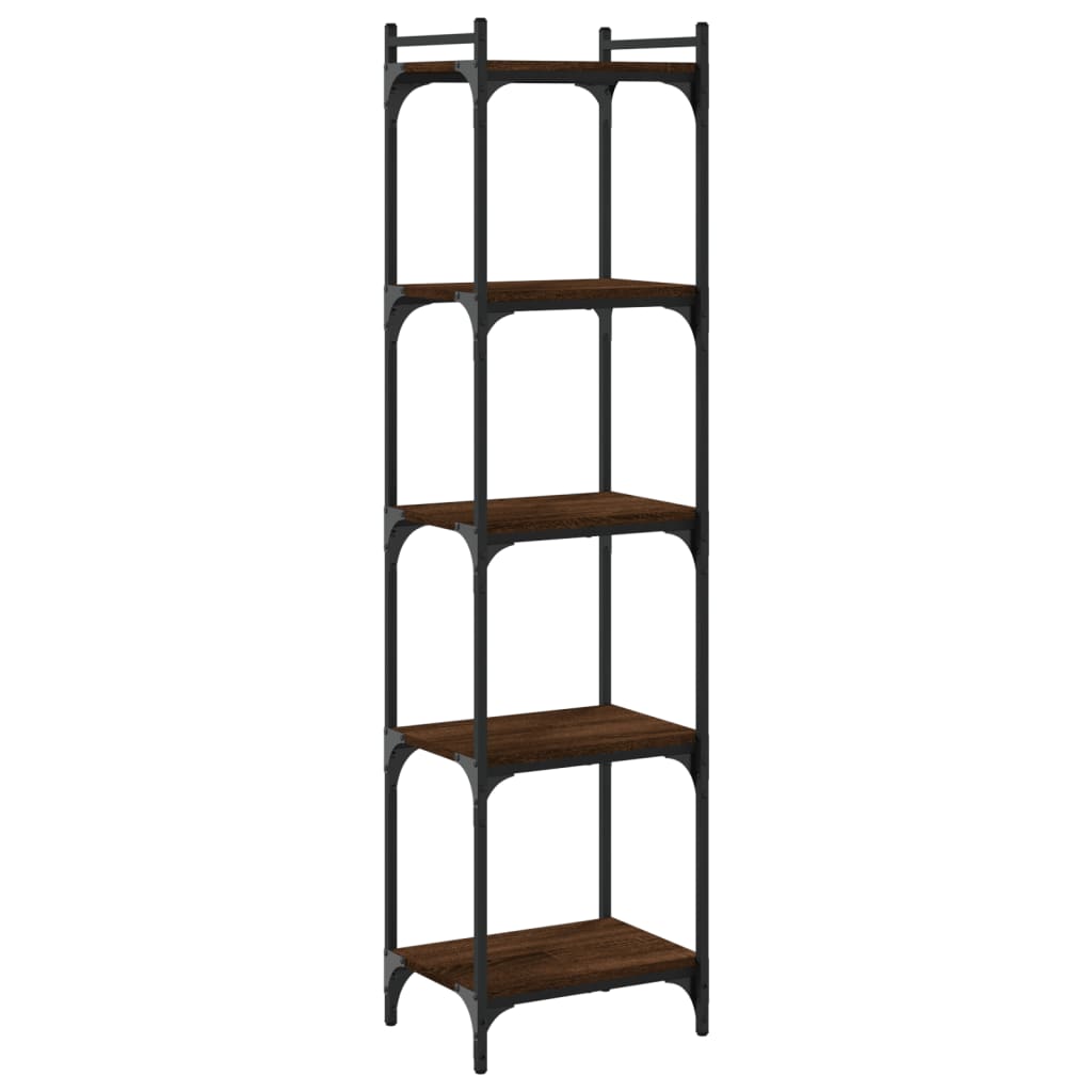 5-tier bookcase, brown oak 40x30x154 cm, processed wood