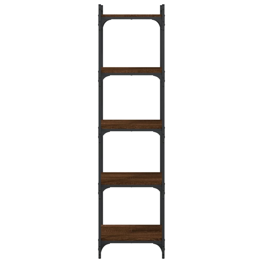 5-tier bookcase, brown oak 40x30x154 cm, processed wood