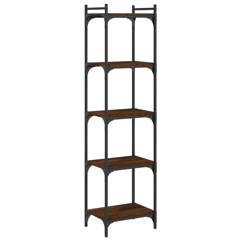 5-tier bookcase, brown oak 40x30x154 cm, processed wood