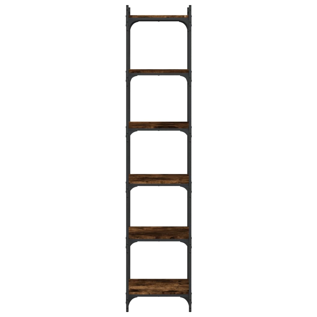 6-tier bookcase, brown oak 40x30x188 cm, processed wood