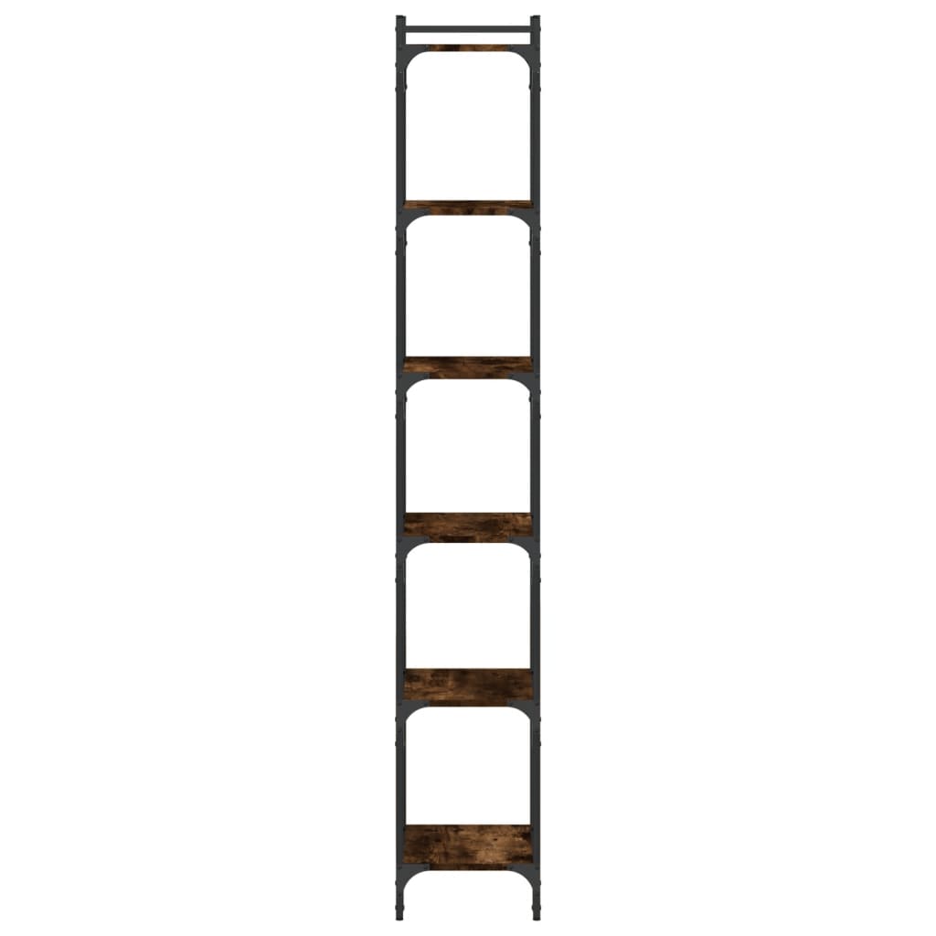 6-tier bookcase, brown oak 40x30x188 cm, processed wood